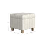 Marigold Stripe Upholstered Square Storage Ottoman