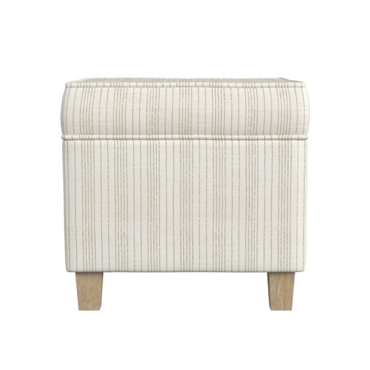 Marigold Stripe Upholstered Square Storage Ottoman