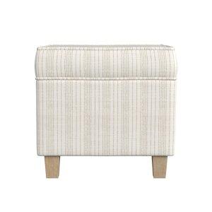 Marigold Stripe Upholstered Square Storage Ottoman