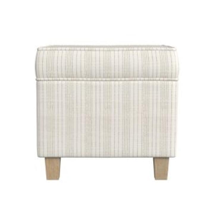 Marigold Stripe Upholstered Square Storage Ottoman
