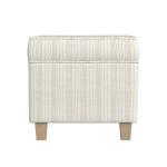 Marigold Stripe Upholstered Square Storage Ottoman