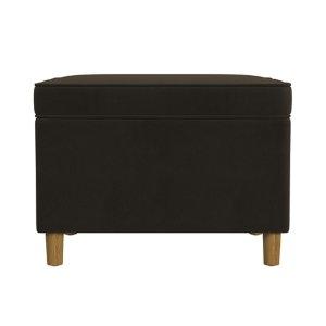 Chocolate Brown Velvet Rectangle Storage Ottoman