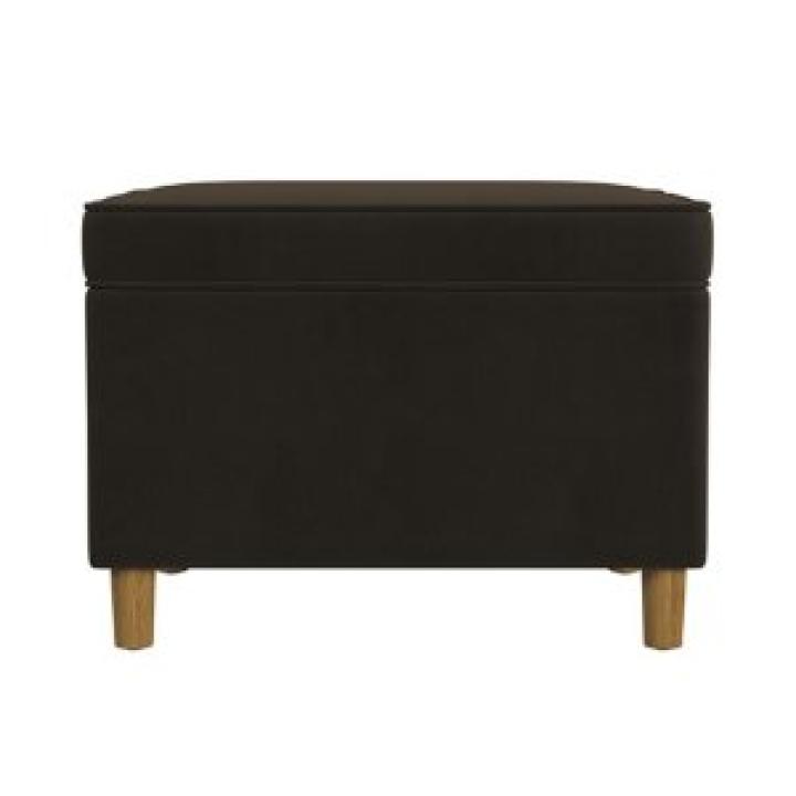Chocolate Brown Velvet Rectangle Storage Ottoman