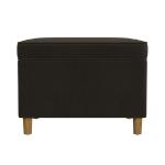Chocolate Brown Velvet Rectangle Storage Ottoman