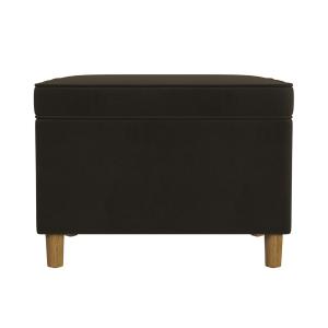 Chocolate Brown Velvet Rectangle Storage Ottoman