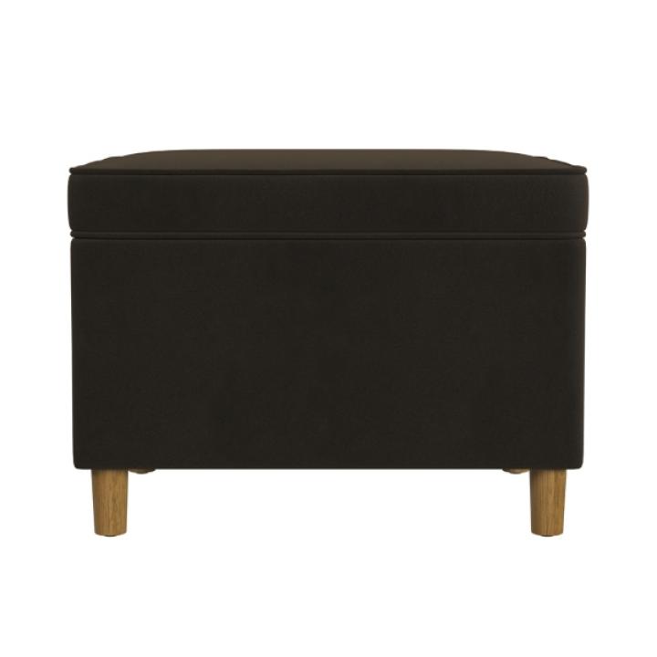 Chocolate Brown Velvet Rectangle Storage Ottoman