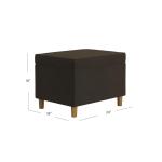 Chocolate Brown Velvet Rectangle Storage Ottoman