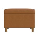 Caramel Faux Leather Storage Ottoman