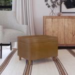 Chocolate Brown Faux Leather Storage Ottoman