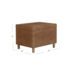 Chocolate Brown Faux Leather Storage Ottoman