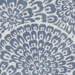 Blue Floral Upholstered Square Storage Ottoman