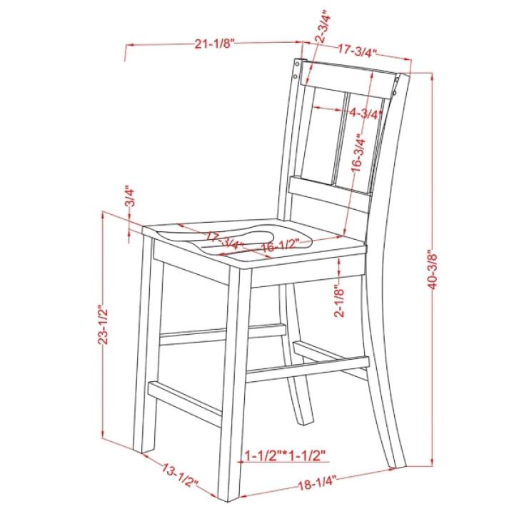 Antique White & Dark Brown 2-pc. Counter Stool Set