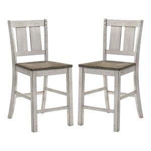 Antique White & Ash Brown 2-pc. Counter Stool Set
