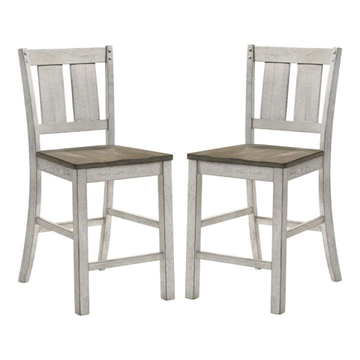 Antique White & Ash Brown 2-pc. Counter Stool Set