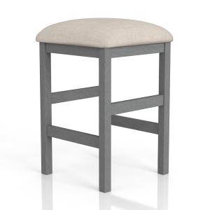 Gray Wood Upholstered Seat 2-pc. Counter Stool Set
