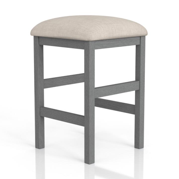 Gray Wood Upholstered Seat 2-pc. Counter Stool Set