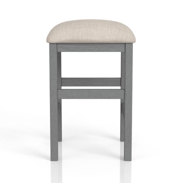 Gray Wood Upholstered Seat 2-pc. Counter Stool Set