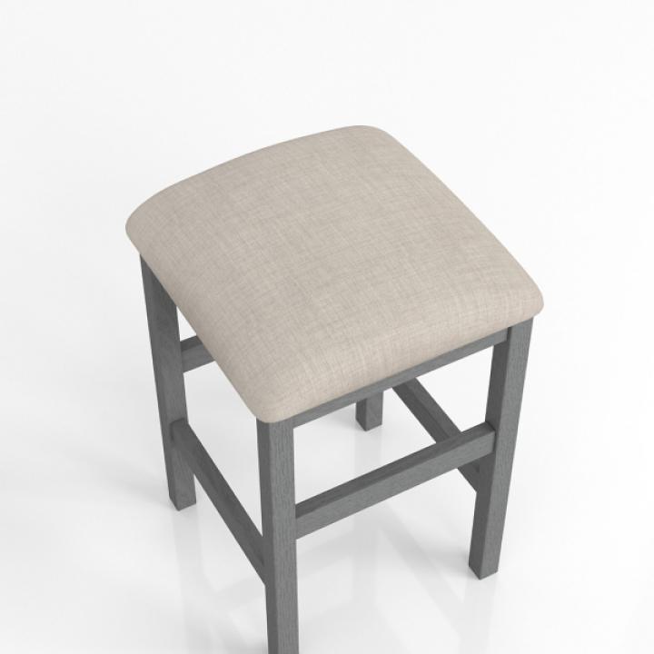 Gray Wood Upholstered Seat 2-pc. Counter Stool Set