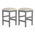 Gray Wood Upholstered Seat 2-pc. Counter Stool Set