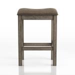 Chestnut Wood Upholstered Counter Stools, Set of 2