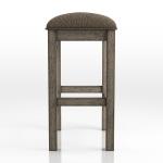 Chestnut Wood Upholstered Counter Stools, Set of 2