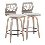 Gray Golia Swivel Counter Stools, Set of 2