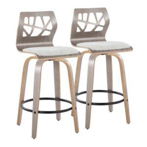 Gray Golia Swivel Counter Stools, Set of 2