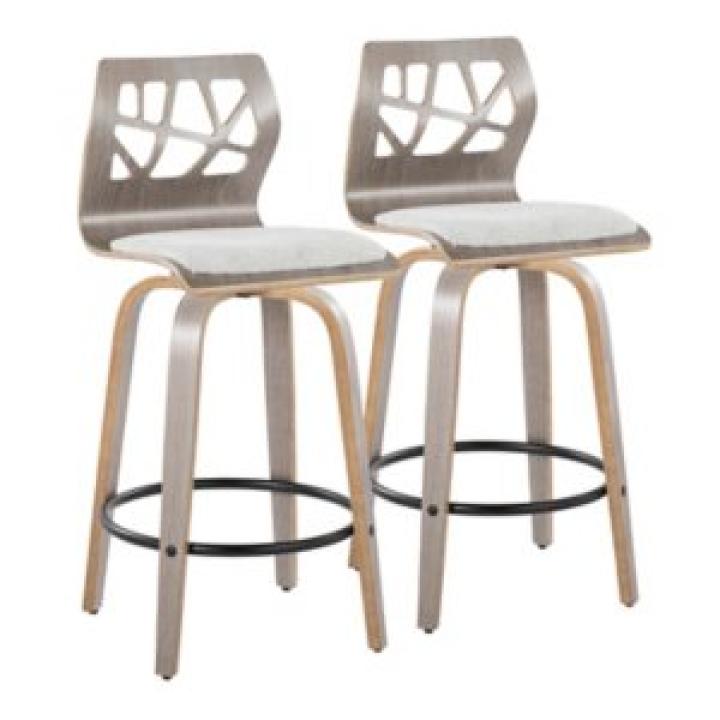 Gray Golia Swivel Counter Stools, Set of 2