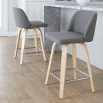 Gray Torino Upholstered Counter Stools, Set of 2