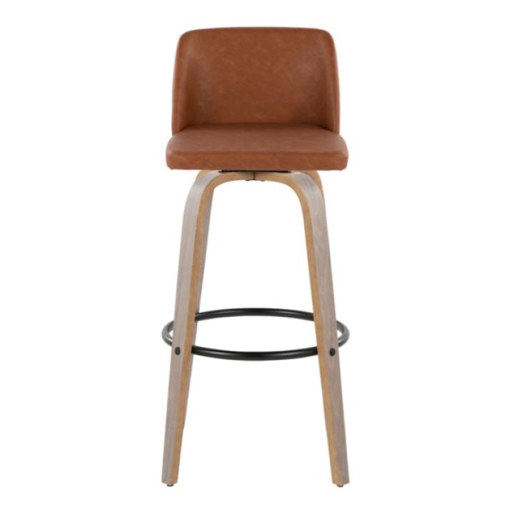 Brown Faux Leather Torino Bar Stools, Set of 2