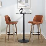 Brown Faux Leather Torino Bar Stools, Set of 2