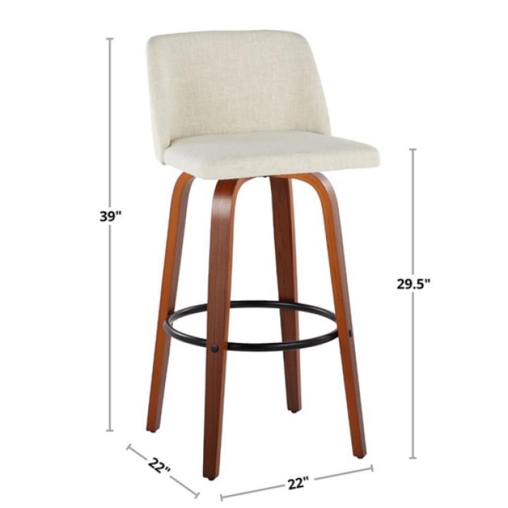 Brown Faux Leather Torino Bar Stools, Set of 2