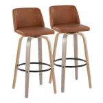 Brown Faux Leather Torino Bar Stools, Set of 2