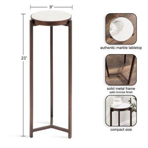Bronze Angular Marble Accent Table