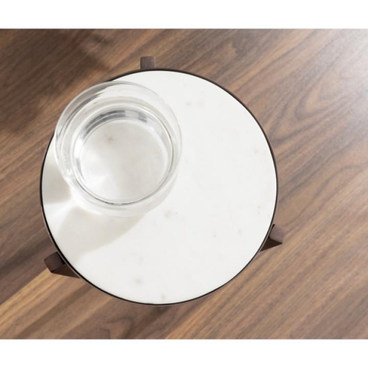 Bronze Angular Marble Accent Table