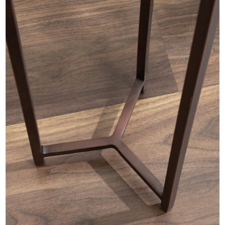 Bronze Angular Marble Accent Table