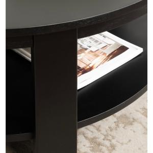 Black Wood Round Ford Coffee Table