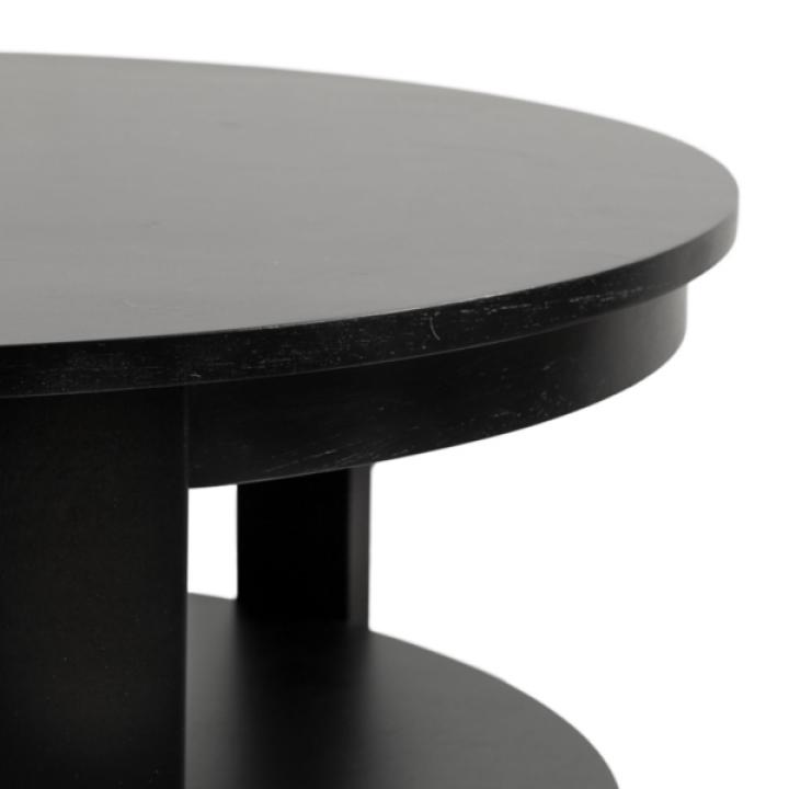 Black Wood Round Ford Coffee Table