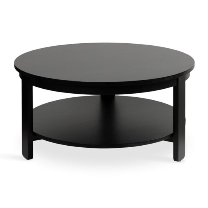 Black Wood Round Ford Coffee Table