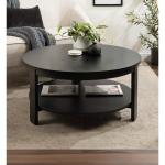 Black Wood Round Ford Coffee Table