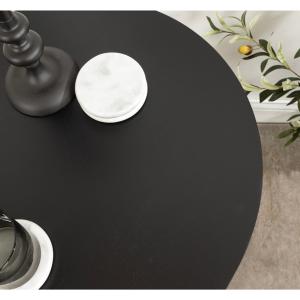 Black Wood Round Ford Accent Table