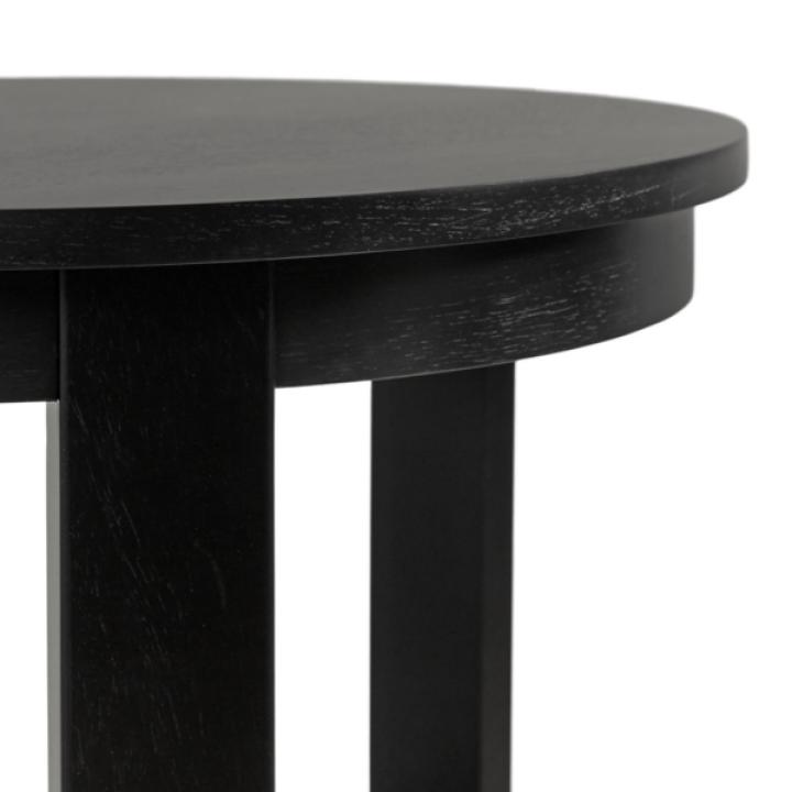 Black Wood Round Ford Accent Table