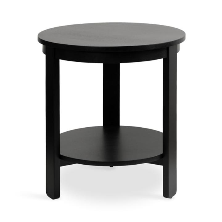 Black Wood Round Ford Accent Table