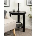 Black Wood Round Ford Accent Table