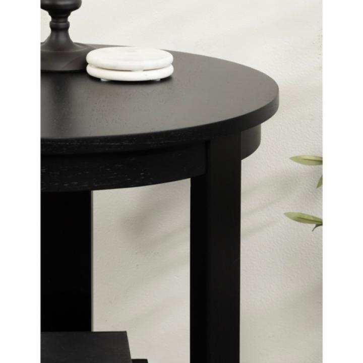 Black Wood Round Ford Accent Table
