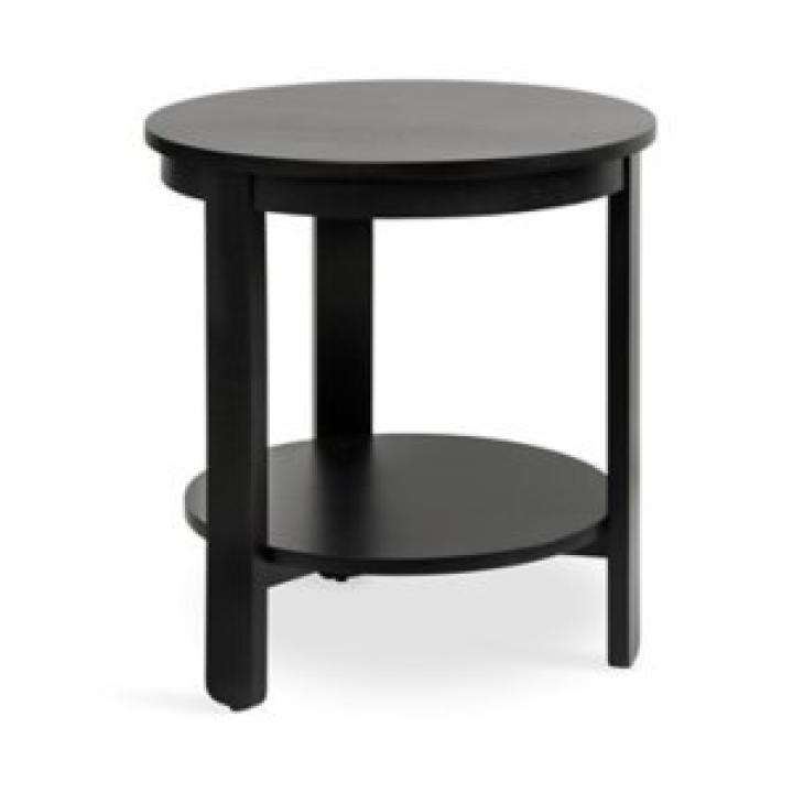 Black Wood Round Ford Accent Table