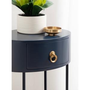 Navy Oval Decklyn Accent Table