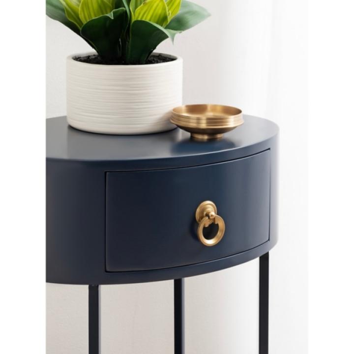 Navy Oval Decklyn Accent Table
