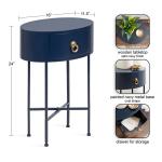 Navy Oval Decklyn Accent Table