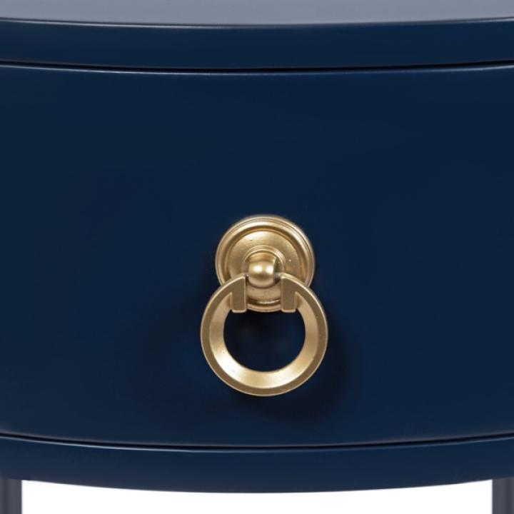 Navy Oval Decklyn Accent Table